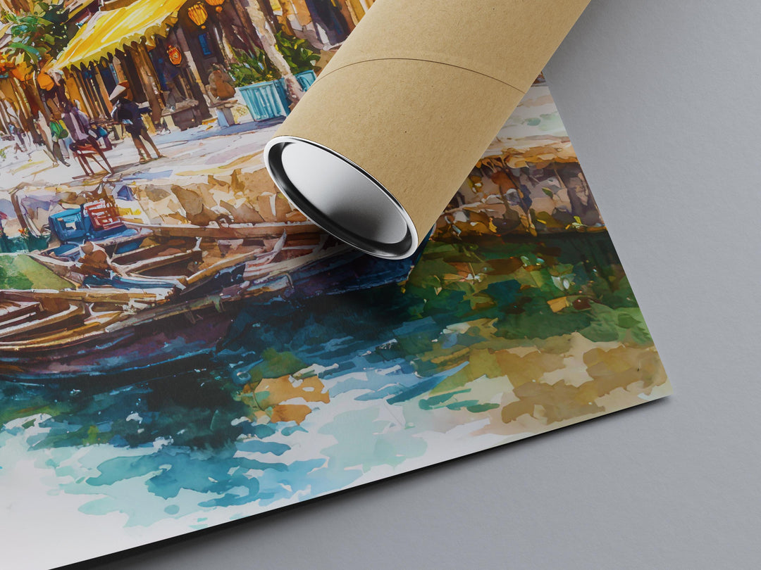 Hoi An Watercolor Poster Wall Art Hoi An Wall Hanging Home Décor Hoi An Gift Art Lovers Vietnam Wall Art