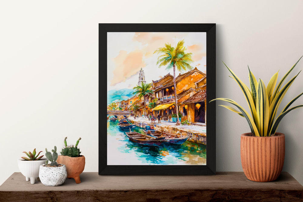 Hoi An Watercolor Poster Wall Art Hoi An Wall Hanging Home Décor Hoi An Gift Art Lovers Vietnam Wall Art
