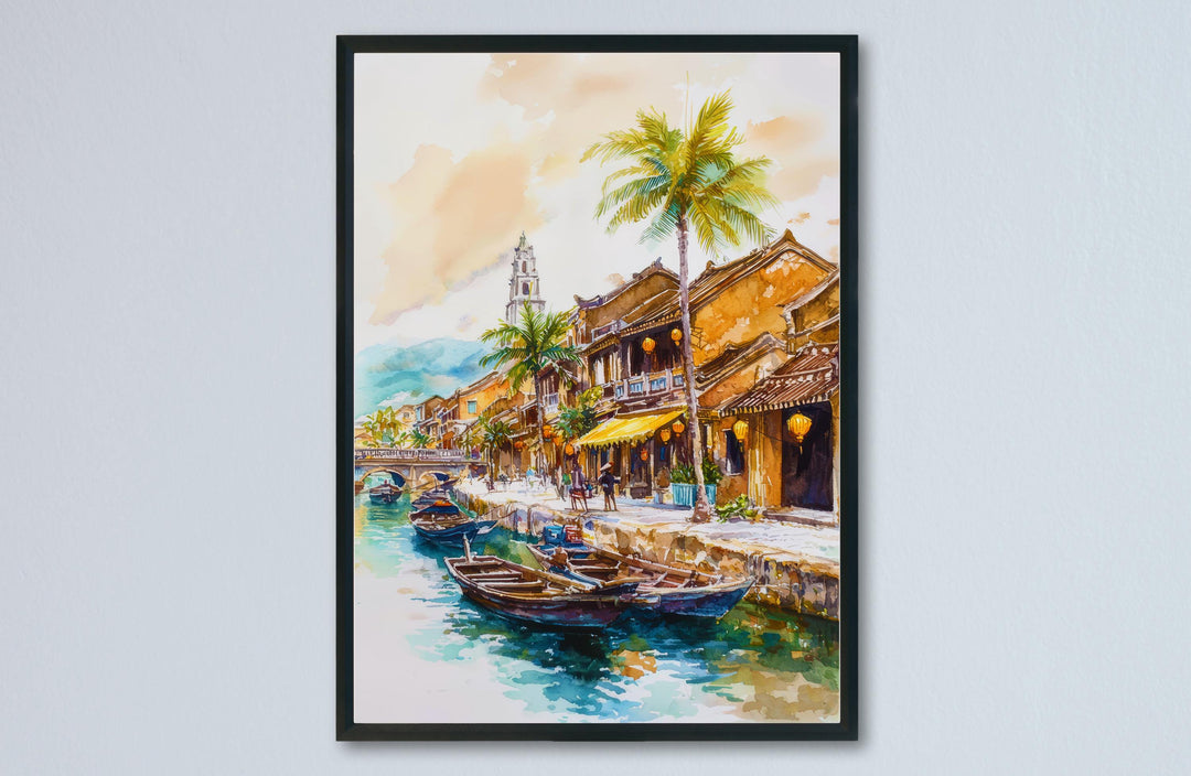 Hoi An Watercolor Poster Wall Art Hoi An Wall Hanging Home Décor Hoi An Gift Art Lovers Vietnam Wall Art