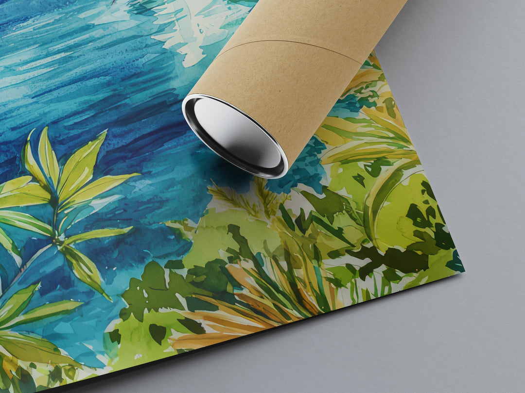 British Virgin Islands Watercolor Poster Wall Art British Virgin Islands Wall Hanging Home Décor British Virgin Islands Gift Art Lovers