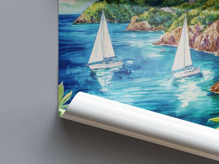 British Virgin Islands Watercolor Poster Wall Art British Virgin Islands Wall Hanging Home Décor British Virgin Islands Gift Art Lovers