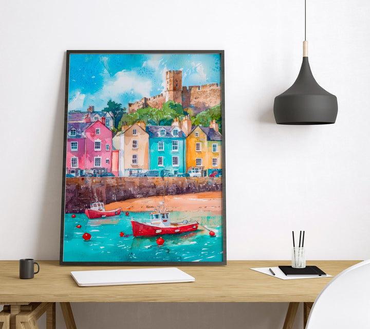Tenby Watercolor Poster Wall Art Tenby Wall Hanging Home Décor Tenby Gift Art Lovers United Kingdom Wall Art