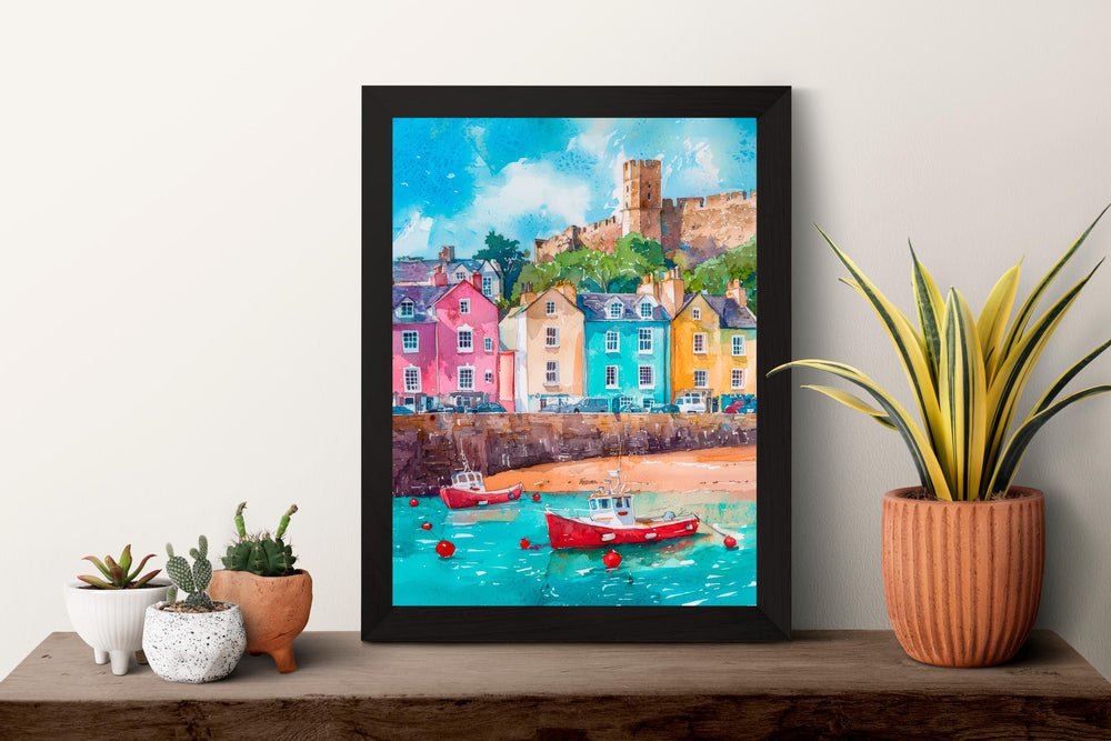 Tenby Watercolor Poster Wall Art Tenby Wall Hanging Home Décor Tenby Gift Art Lovers United Kingdom Wall Art