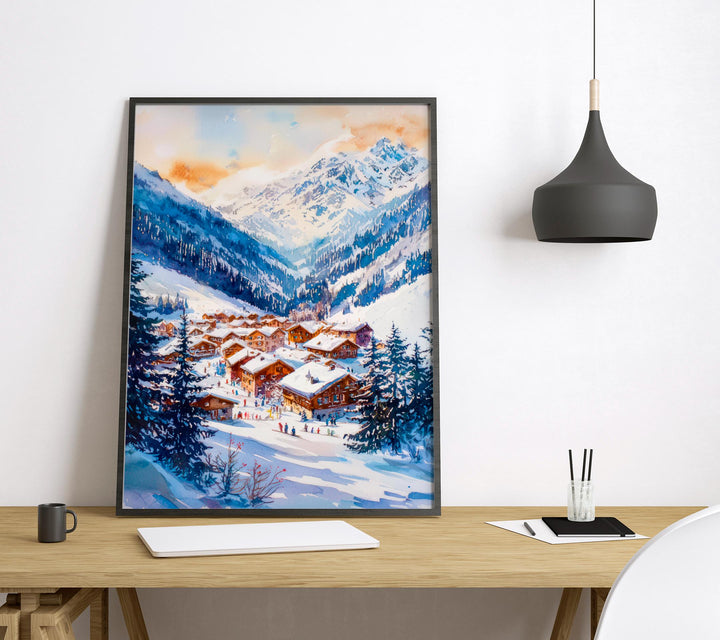 St Anton Watercolor Poster Wall Art St Anton Wall Hanging Home Décor St Anton Gift Art Lovers Austria Wall Art