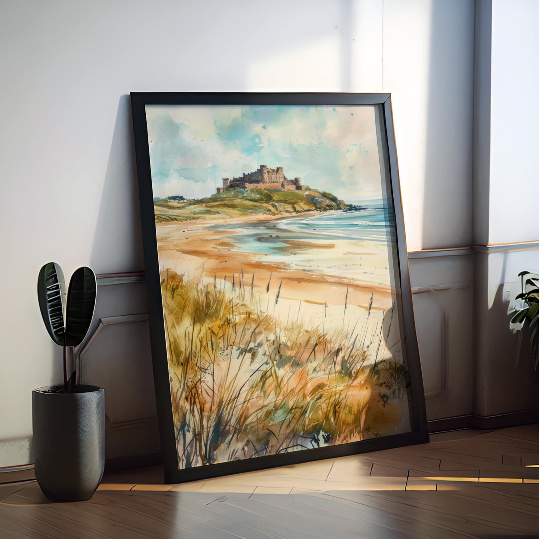 Northumberland Coast Watercolor Poster Wall Art Northumberland Coast Wall Hanging Home Décor Northumberland Coast Gift Art Lovers
