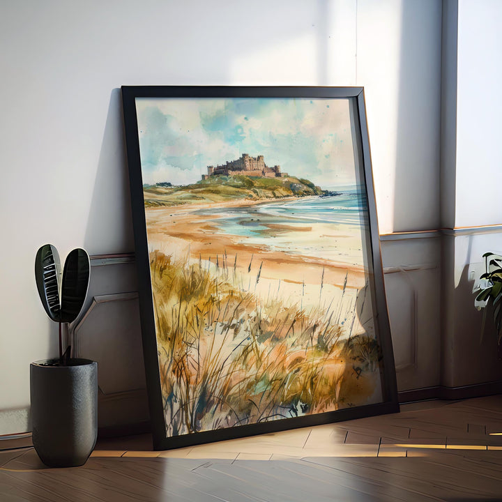 Northumberland Coast Watercolor Poster Wall Art Northumberland Coast Wall Hanging Home Décor Northumberland Coast Gift Art Lovers