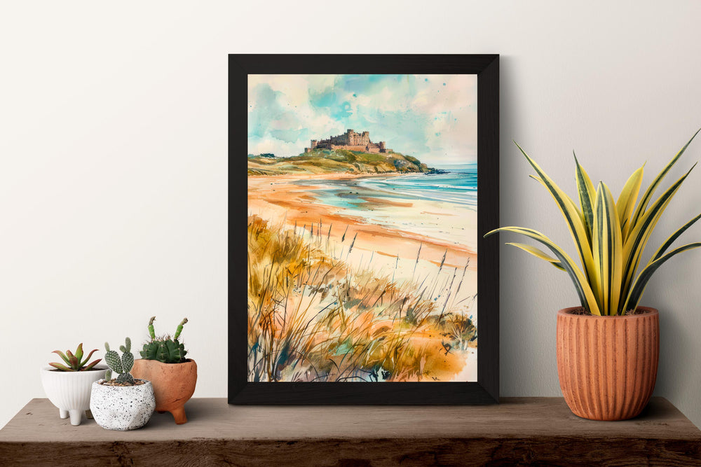 Northumberland Coast Watercolor Poster Wall Art Northumberland Coast Wall Hanging Home Décor Northumberland Coast Gift Art Lovers