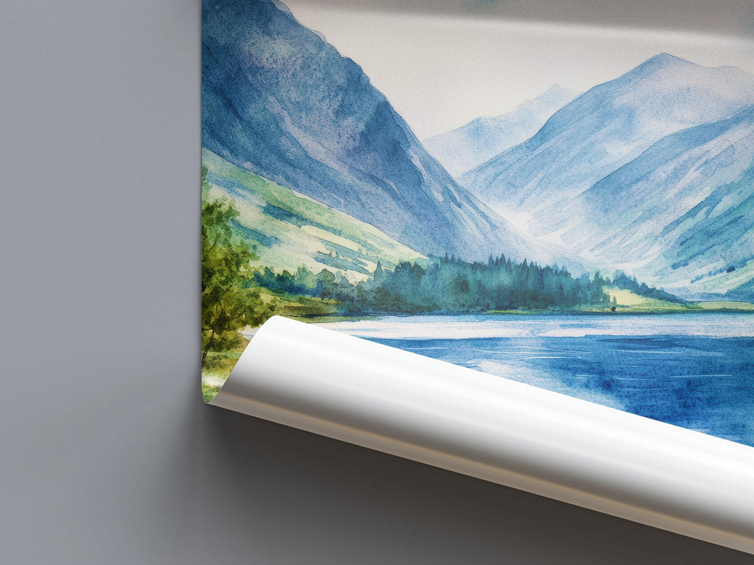 Wasdale Watercolor Poster Wall Art Wasdale Wall Decor Home Décor Wasdale Gift United Kingdom Art Lover Gift, Travel Souvenir Print
