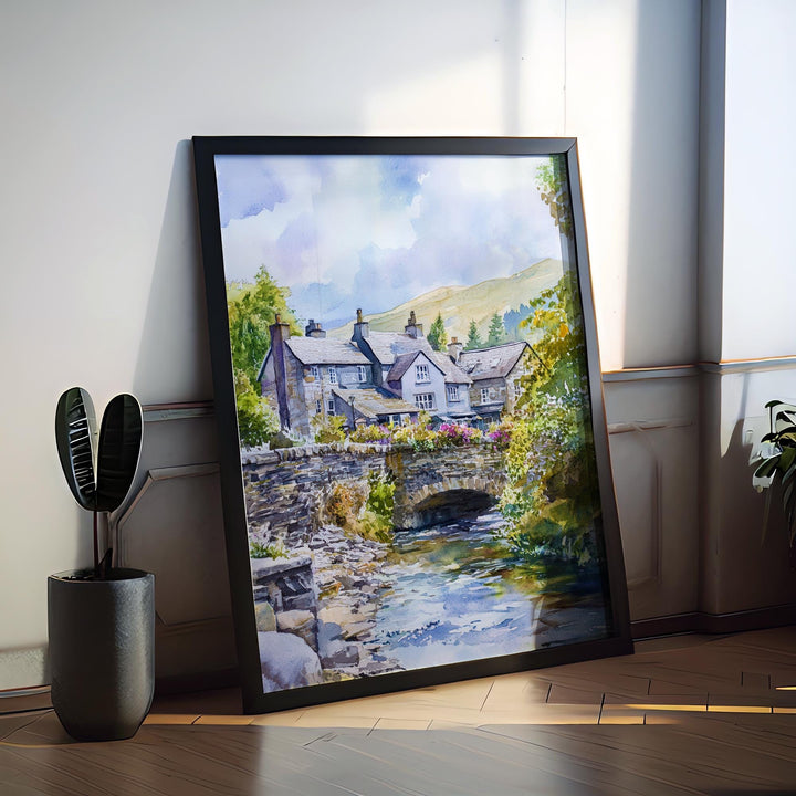 Ambleside Watercolor Poster Wall Art Ambleside Wall Decor Home Décor Ambleside Gift United Kingdom Art Lover Gift, Travel Souvenir Print