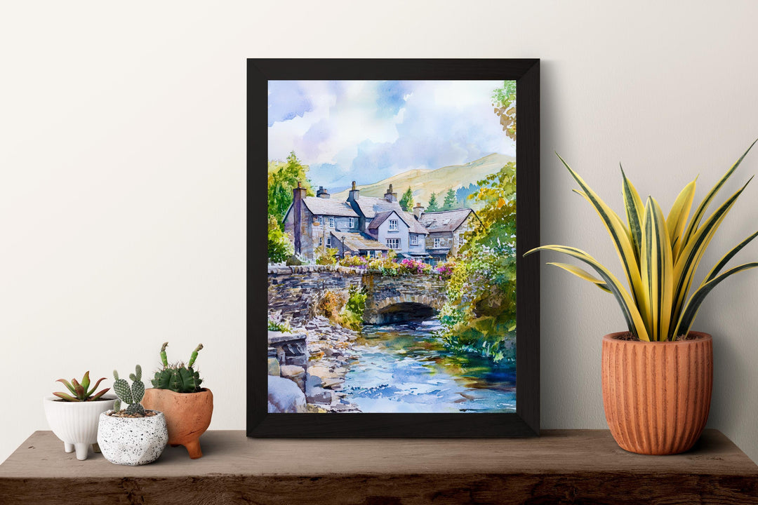 Ambleside Watercolor Poster Wall Art Ambleside Wall Decor Home Décor Ambleside Gift United Kingdom Art Lover Gift, Travel Souvenir Print