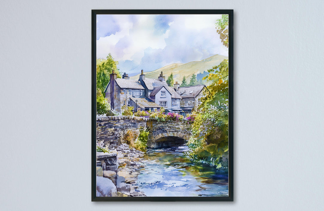 Ambleside Watercolor Poster Wall Art Ambleside Wall Decor Home Décor Ambleside Gift United Kingdom Art Lover Gift, Travel Souvenir Print