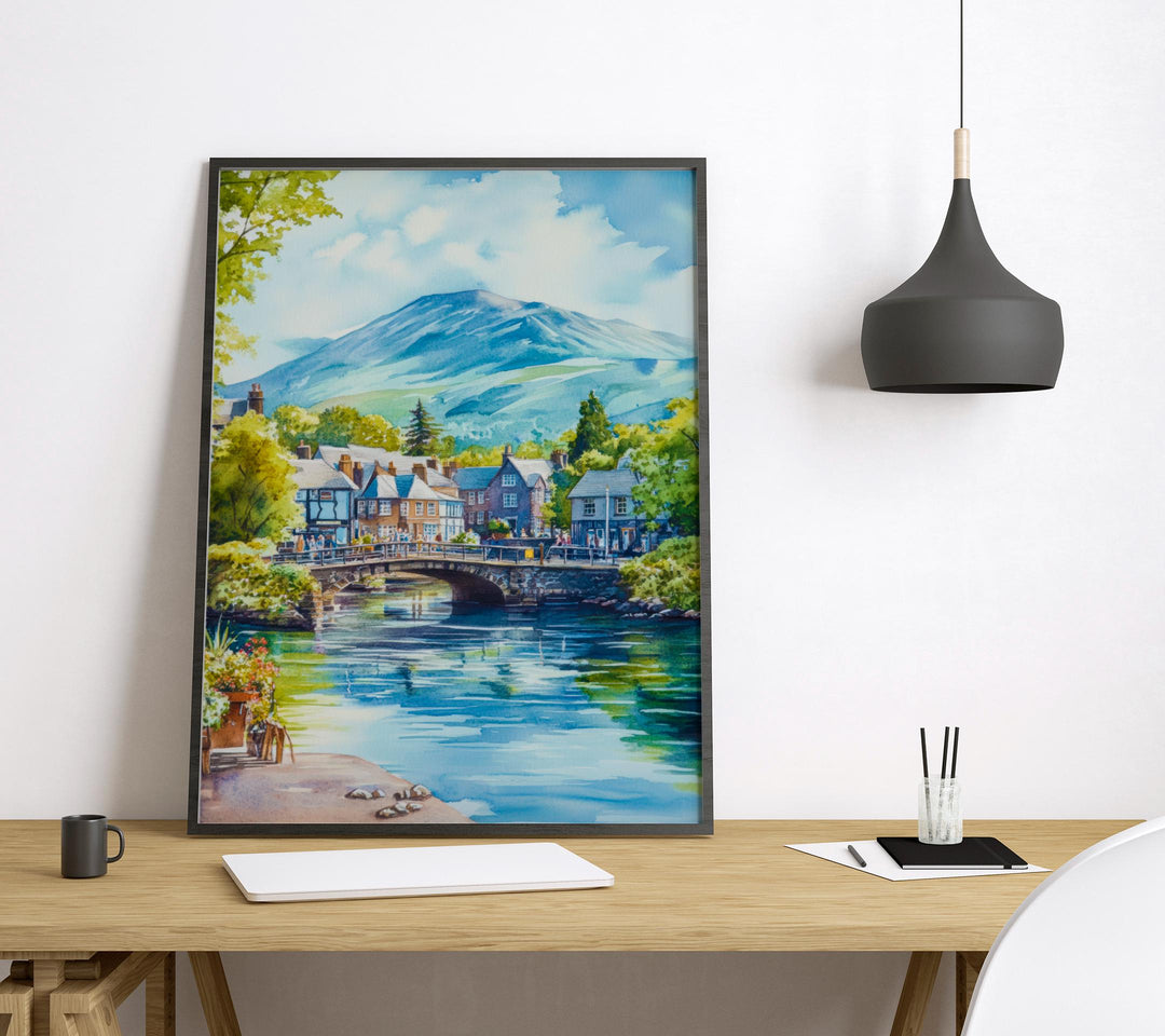 Keswick Watercolor Poster Wall Art Keswick Wall Decor Home Décor Keswick Gift United Kingdom Art Lover Gift, Travel Souvenir Print