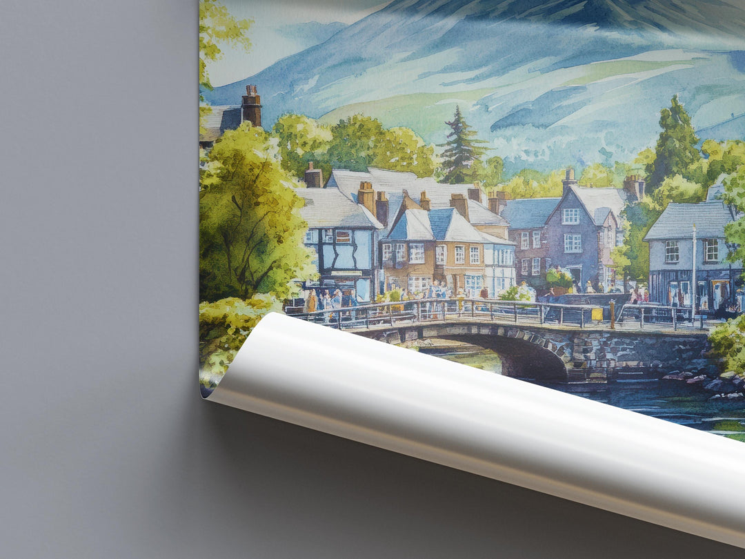 Keswick Watercolor Poster Wall Art Keswick Wall Decor Home Décor Keswick Gift United Kingdom Art Lover Gift, Travel Souvenir Print