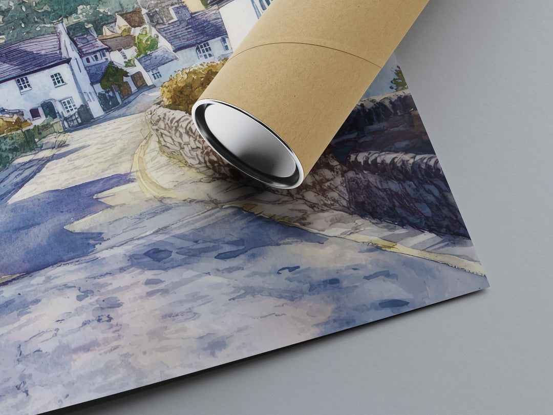 Hawkshead Watercolor Poster Wall Art Hawkshead Wall Decor Home Décor Hawkshead Gift United Kingdom Art Lover Gift, Travel Souvenir Print