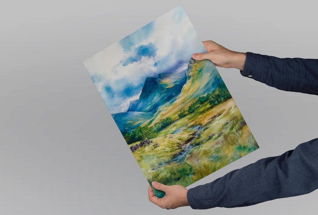 Great Langdale Watercolor Poster Wall Art Great Langdale Wall Decor Home Décor Great Langdale Gift United Kingdom Art Lover Gift