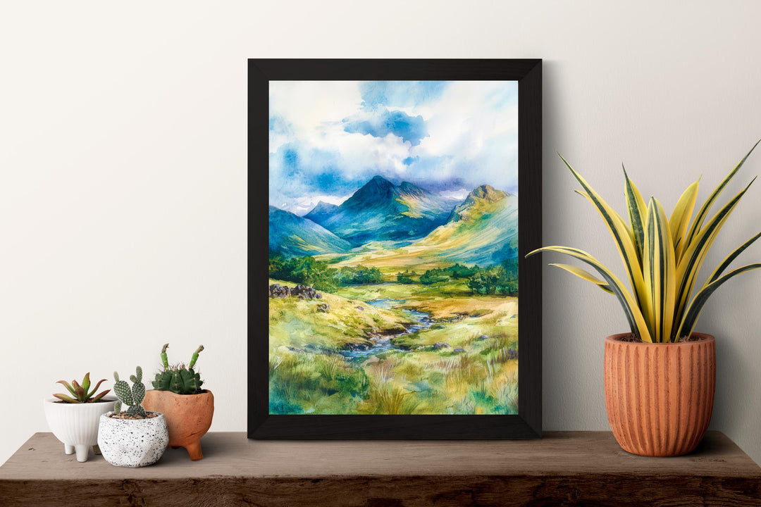 Great Langdale Watercolor Poster Wall Art Great Langdale Wall Decor Home Décor Great Langdale Gift United Kingdom Art Lover Gift