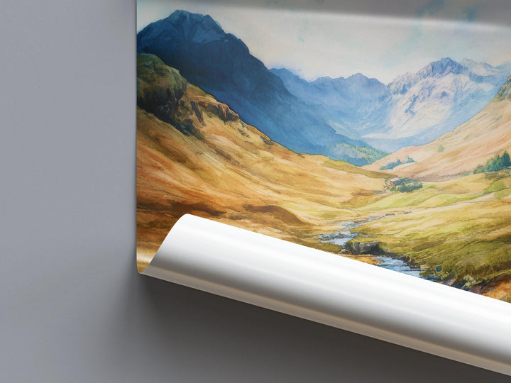 Great Langdale Watercolor Poster Wall Art Great Langdale Wall Decor Home Décor Great Langdale Gift United Kingdom Art Lover Gift
