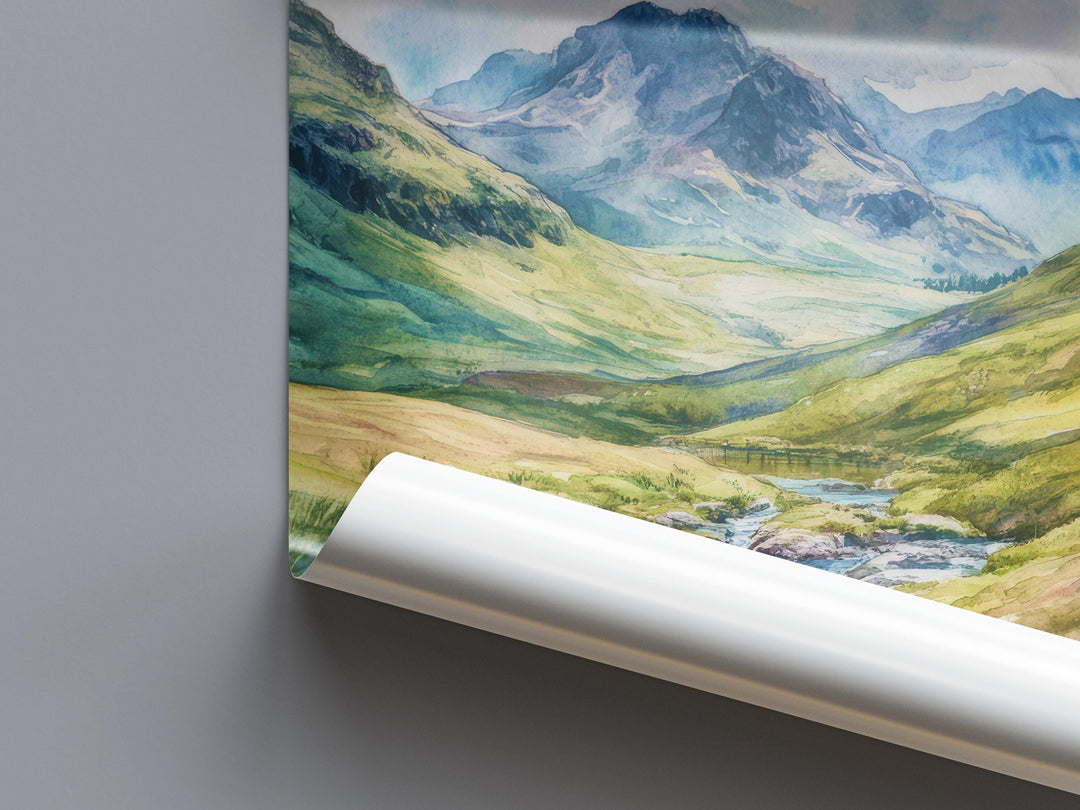 Eskdale Watercolor Poster Wall Art Eskdale Wall Hanging Home Décor Eskdale Gift Art Lovers United Kingdom Art Lover Gift
