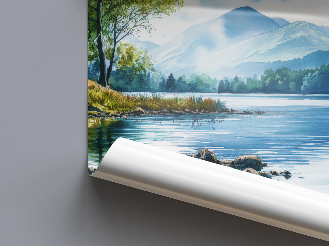 Derwentwater Watercolor Poster Wall Art Derwentwater Wall Hanging Home Décor Derwentwater Gift Art Lovers United Kingdom Art Lover Gift