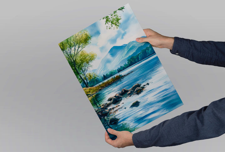 Derwentwater Watercolor Poster Wall Art Derwentwater Wall Hanging Home Décor Derwentwater Gift Art Lovers United Kingdom Art Lover Gift