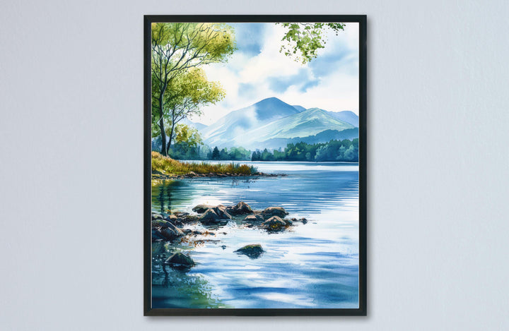 Derwentwater Watercolor Poster Wall Art Derwentwater Wall Hanging Home Décor Derwentwater Gift Art Lovers United Kingdom Art Lover Gift
