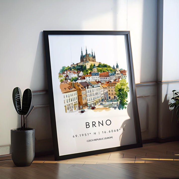 Brno Watercolor Poster Wall Art Brno Wall Hanging Home Décor Brno Gift Art Lovers Czech Republic Art Lover Gift