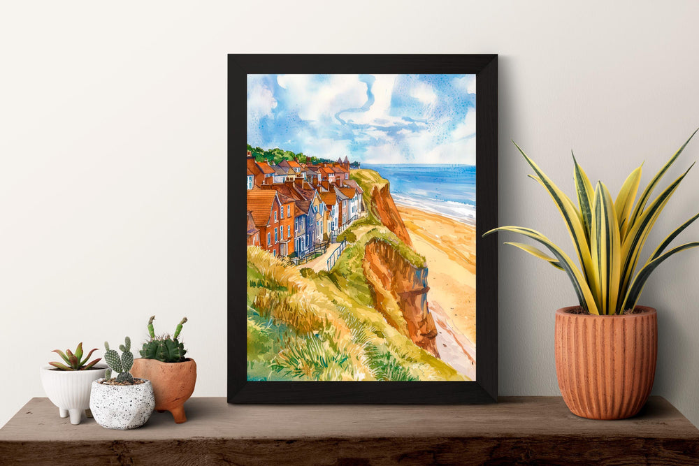 Filey Watercolor Poster Wall Art Filey Wall Hanging Home Décor Filey Gift Art Lovers United Kingdom Wall Art