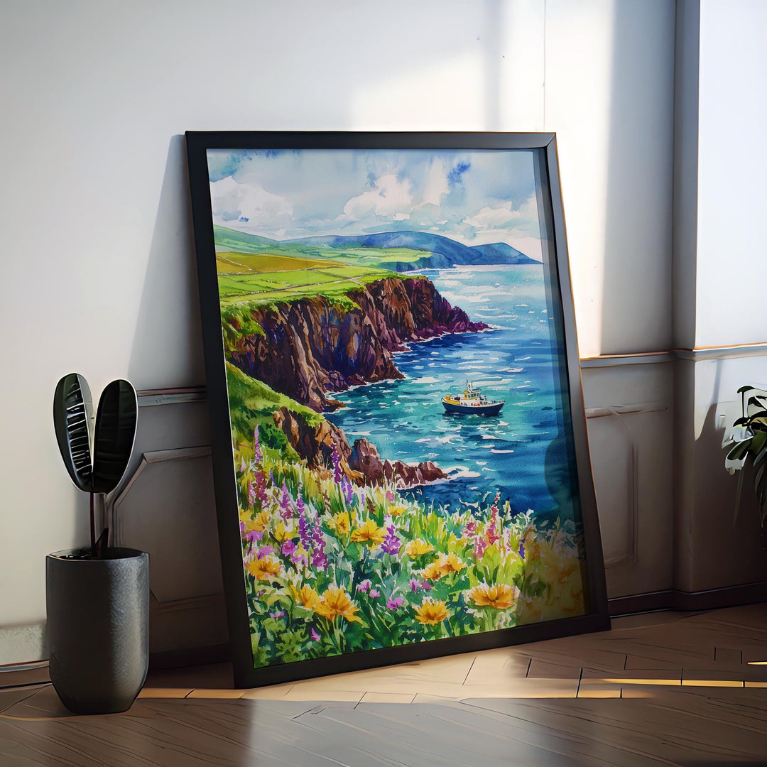 Dingle Peninsula Watercolor Poster Wall Art Dingle Peninsula Wall Hanging Home Décor Dingle Peninsula Gift Art Lovers Ireland Wall Art