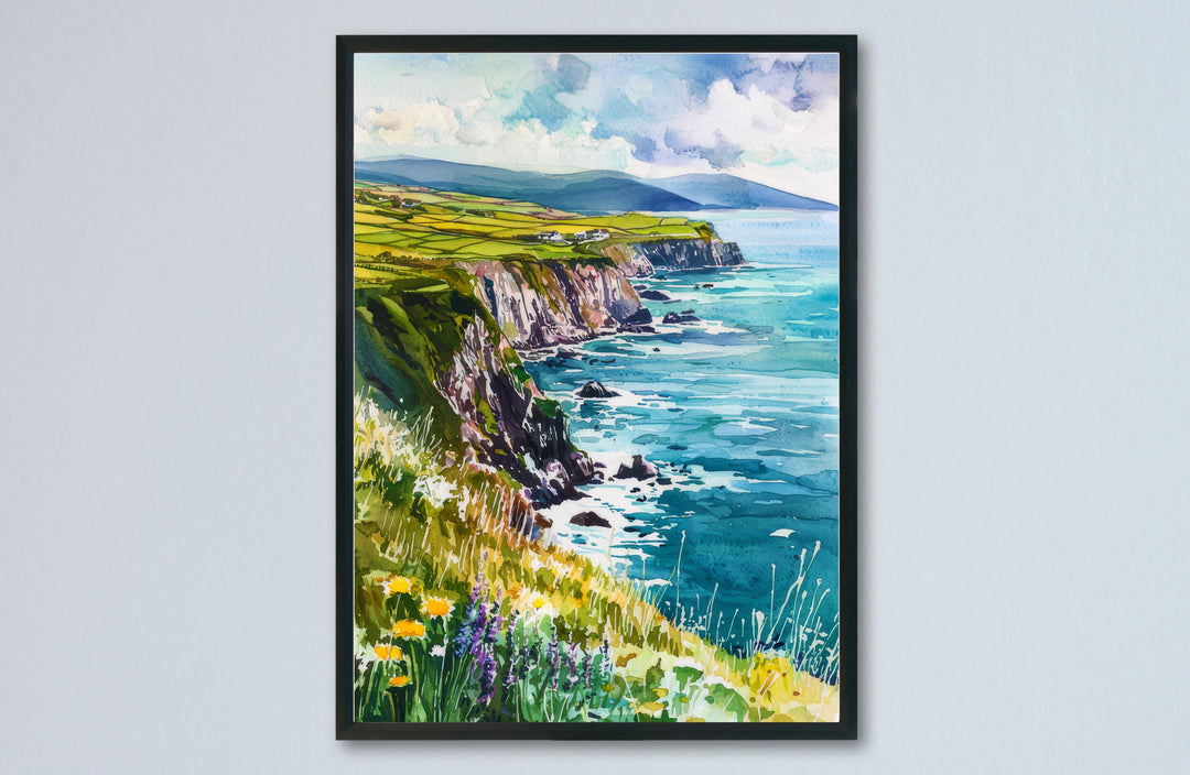 Dingle Peninsula Watercolor Poster Wall Art Dingle Peninsula Wall Hanging Home Décor Dingle Peninsula Gift Art Lovers Ireland Wall Art