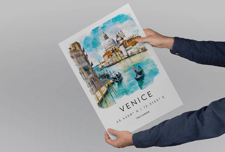 Venice Watercolor Poster Wall Art Venice Wall Hanging Home Décor Venice Gift Art Lovers Italy Wall Art
