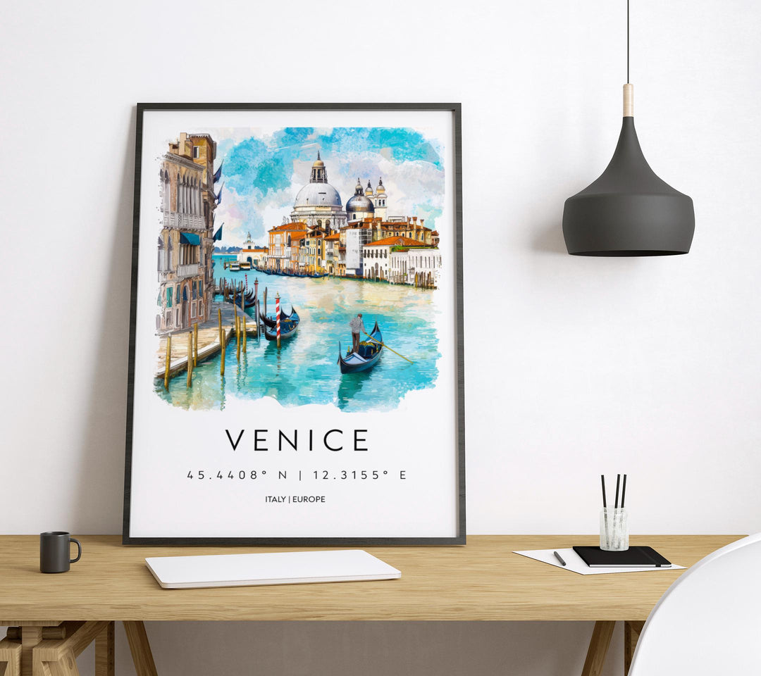 Venice Watercolor Poster Wall Art Venice Wall Hanging Home Décor Venice Gift Art Lovers Italy Wall Art