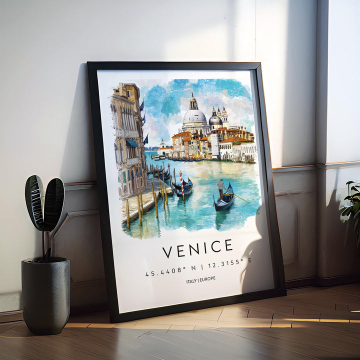 Venice Watercolor Poster Wall Art Venice Wall Hanging Home Décor Venice Gift Art Lovers Italy Wall Art
