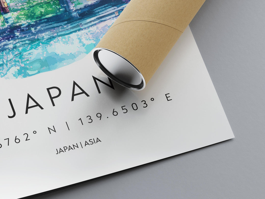 Japan Watercolor Poster Wall Art Japan Wall Hanging Home Décor Japan Gift Art Lovers Japan Wall Art
