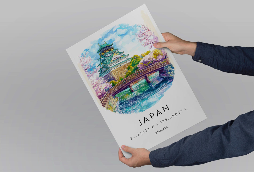 Japan Watercolor Poster Wall Art Japan Wall Hanging Home Décor Japan Gift Art Lovers Japan Wall Art