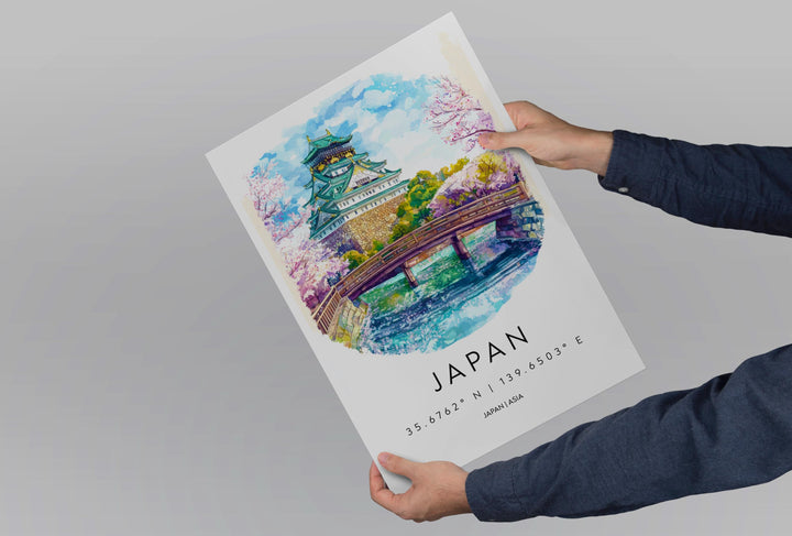 Japan Watercolor Poster Wall Art Japan Wall Hanging Home Décor Japan Gift Art Lovers Japan Wall Art