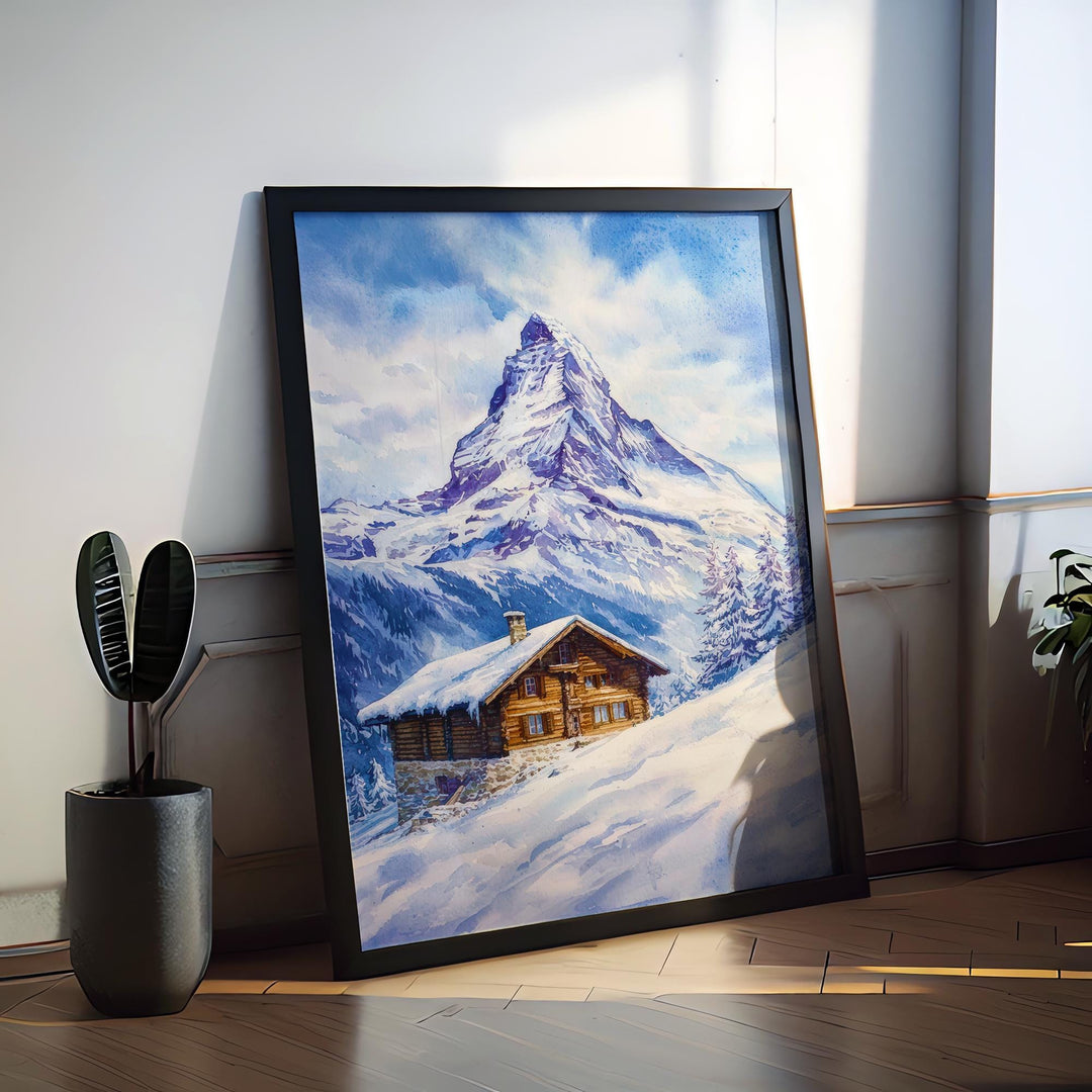 Zermatt watercolor poster Wall Art Zermatt Wall Hanging Home Décor Zermatt Gift Art Lovers Switzerland Art Lover Gift Switzerland wall art