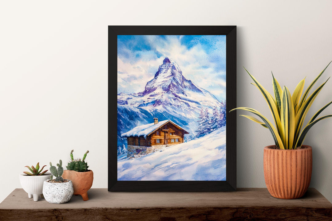 Zermatt watercolor poster Wall Art Zermatt Wall Hanging Home Décor Zermatt Gift Art Lovers Switzerland Art Lover Gift Switzerland wall art