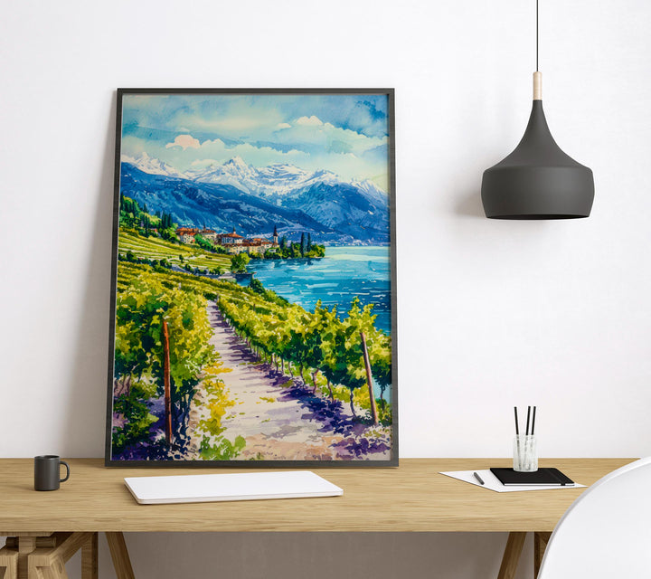 Montreux watercolor poster Wall Art Montreux Wall Hanging Home Décor Montreux Gift Art Lovers Switzerland Art Lover Gift Switzerland art