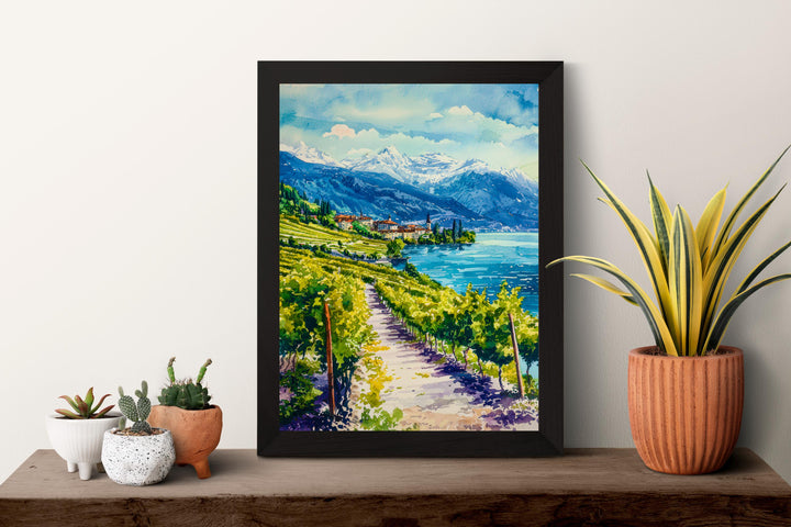 Montreux watercolor poster Wall Art Montreux Wall Hanging Home Décor Montreux Gift Art Lovers Switzerland Art Lover Gift Switzerland art