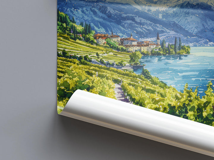 Montreux watercolor poster Wall Art Montreux Wall Hanging Home Décor Montreux Gift Art Lovers Switzerland Art Lover Gift Switzerland art