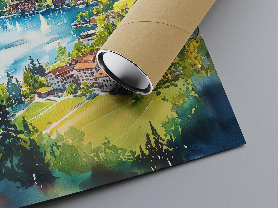 Interlaken watercolor poster Wall Art Interlaken Wall Hanging Home Décor Interlaken Gift Art Lovers Switzerland Art Lover Gift Switzerland