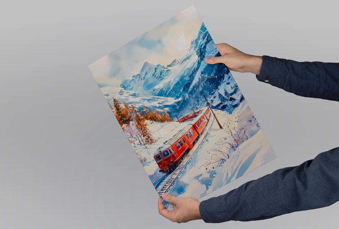 Glacier Express watercolor poster Wall Art Glacier Express Wall Hanging Home Décor Glacier Express Gift Art Lovers Switzerland Art Lover