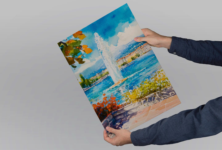Geneva watercolor poster Wall Art Geneva Wall Hanging Home Décor Geneva Gift Art Lovers Switzerland Art Lover Gift Switzerland wall art