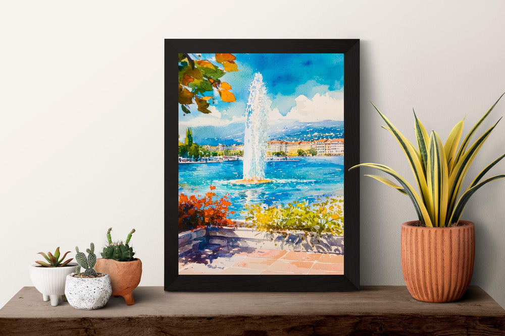 Geneva watercolor poster Wall Art Geneva Wall Hanging Home Décor Geneva Gift Art Lovers Switzerland Art Lover Gift Switzerland wall art