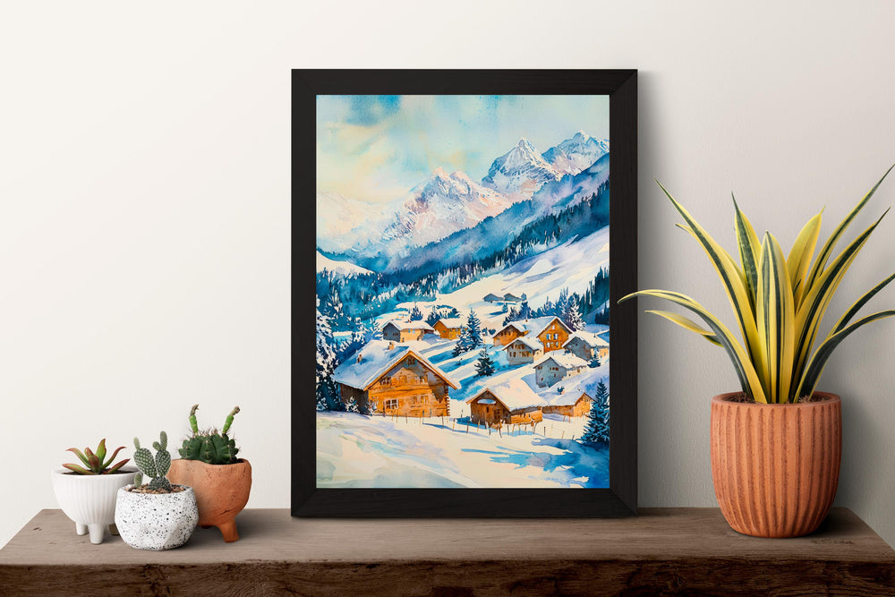 Arosa watercolor poster Wall Art Arosa Wall Hanging Home Décor Arosa Gift Art Lovers Switzerland Art Lover Gift Switzerland wall art