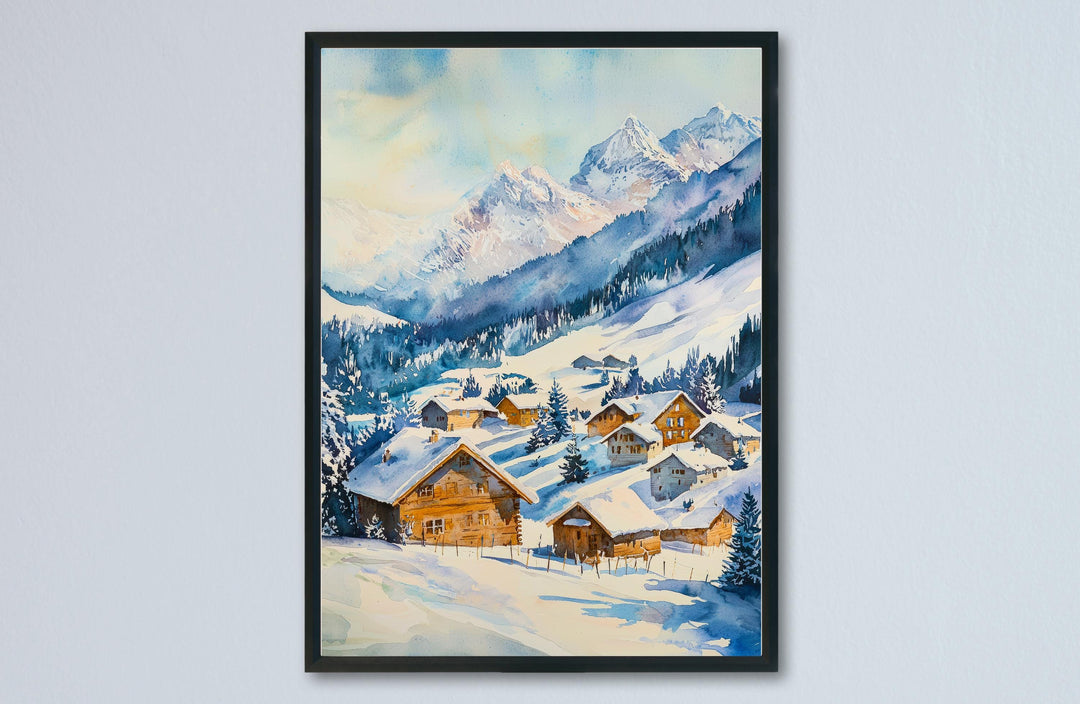Arosa watercolor poster Wall Art Arosa Wall Hanging Home Décor Arosa Gift Art Lovers Switzerland Art Lover Gift Switzerland wall art