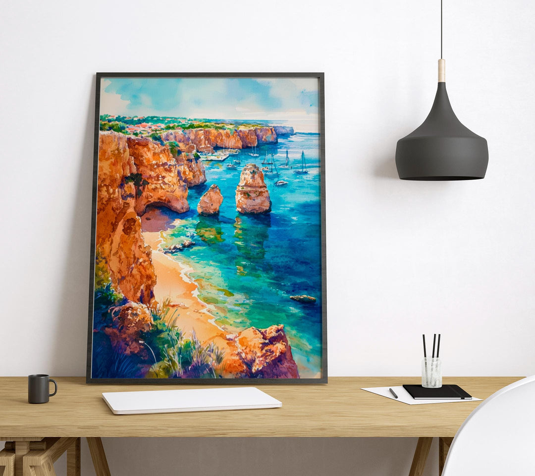 Lagos watercolor poster Wall Art Lagos Wall Hanging Home Décor Lagos Gift Art Lovers Portugal Art Lover Gift Portugal wall art