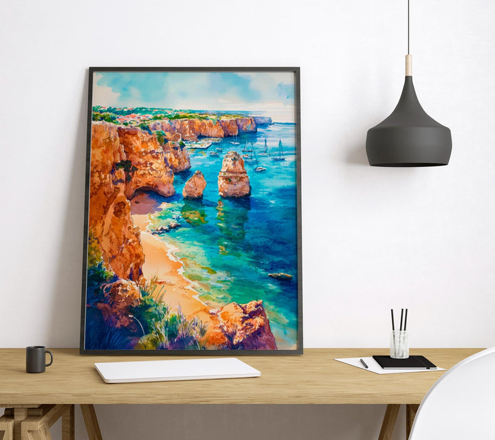 Lagos watercolor poster Wall Art Lagos Wall Hanging Home Décor Lagos Gift Art Lovers Portugal Art Lover Gift Portugal wall art