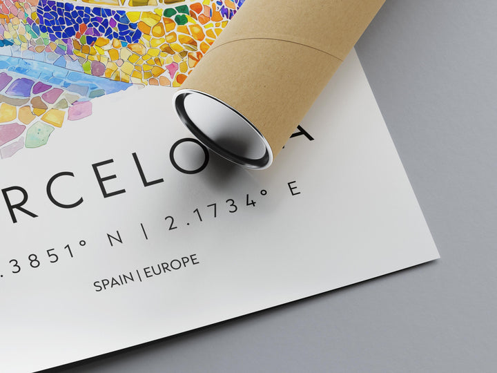 Barcelona Watercolor Poster Wall Art Barcelona Wall Hanging Home Décor Barcelona Gift Art Lovers Spain Wall Art