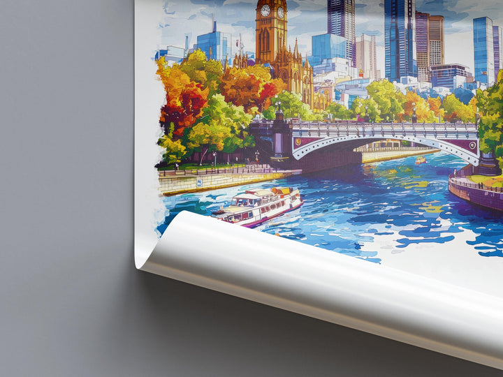 Melbourne Watercolor Poster Wall Art Melbourne Wall Hanging Home Décor Melbourne Gift Art Lovers Australia Wall Art
